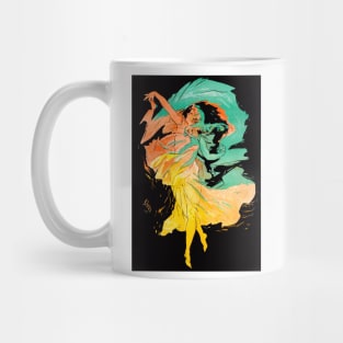 Dancer In Motion Swirls of Color 1897 Jules Cheret Mug